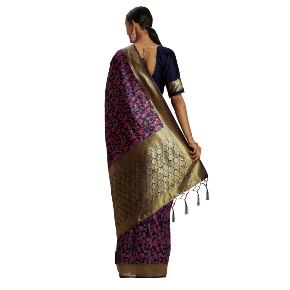 Women'S Banarasi Silk Saree With Blouse (Multi, 5-6Mtr)