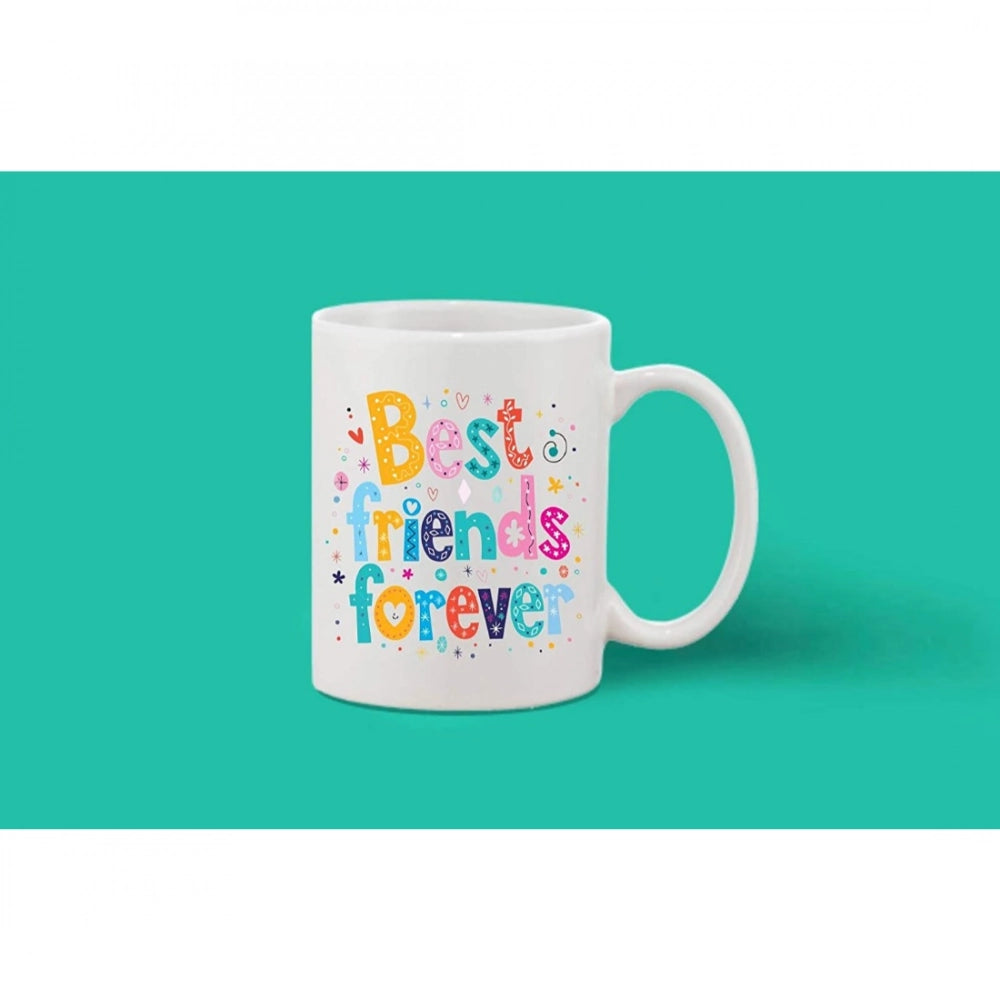 Printed Ceramic Coffee Mug - 1 Pieces, White, 11Oz