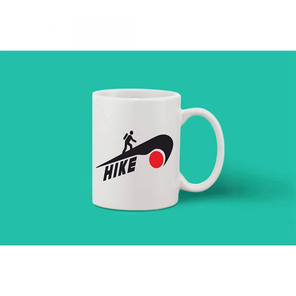 Printed Ceramic Coffee Mug - 1 Pieces, White, 11Oz