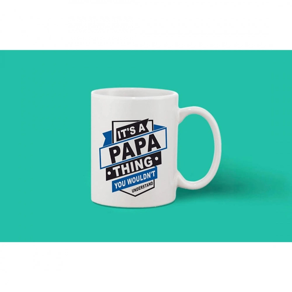 Printed Ceramic Coffee Mug - 1 Pieces, White, 11Oz