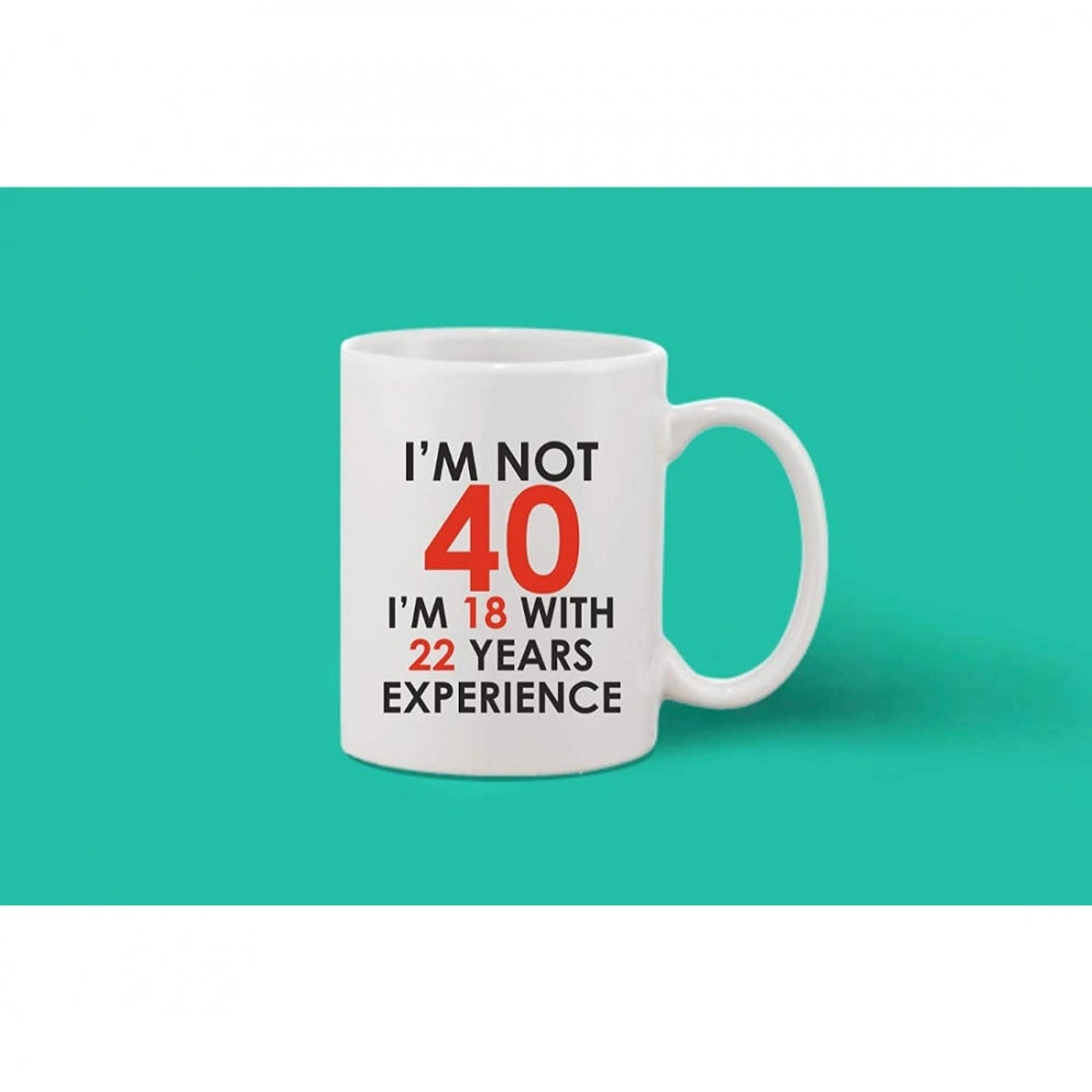 Printed Ceramic Coffee Mug - 1 Pieces, White, 11Oz