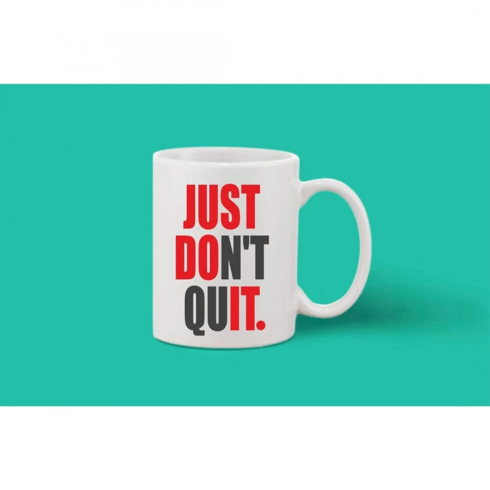 Printed Ceramic Coffee Mug - 1 Pieces, White, 11Oz