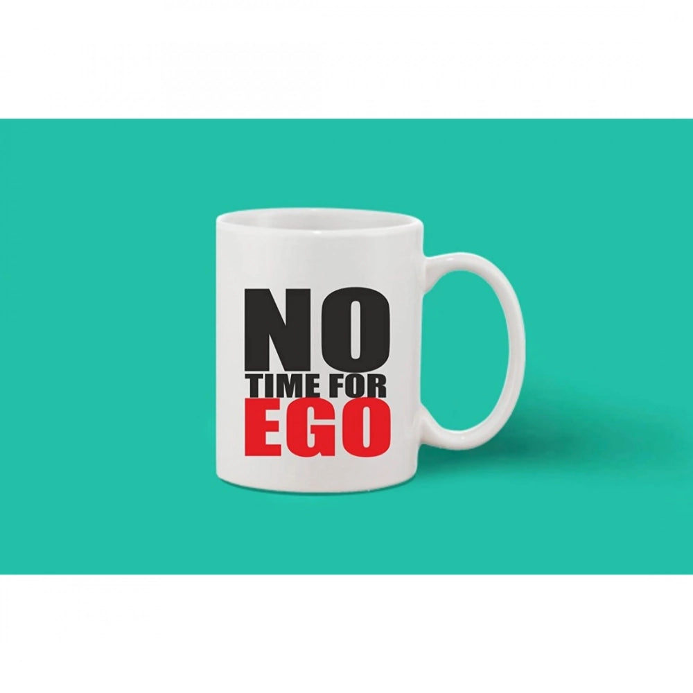 Printed Ceramic Coffee Mug - 1 Pieces, White, 11Oz