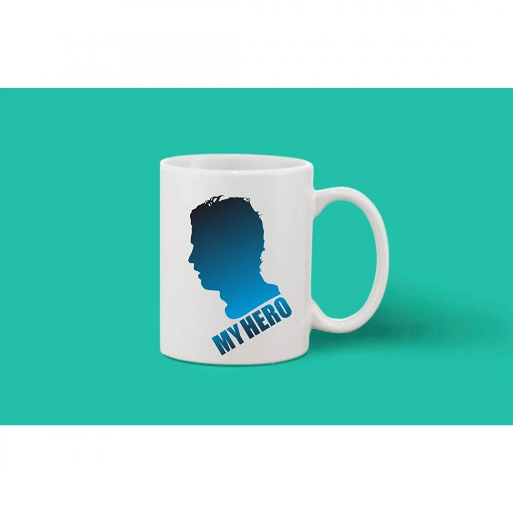 Printed Ceramic Coffee Mug - 1 Pieces, White, 11Oz