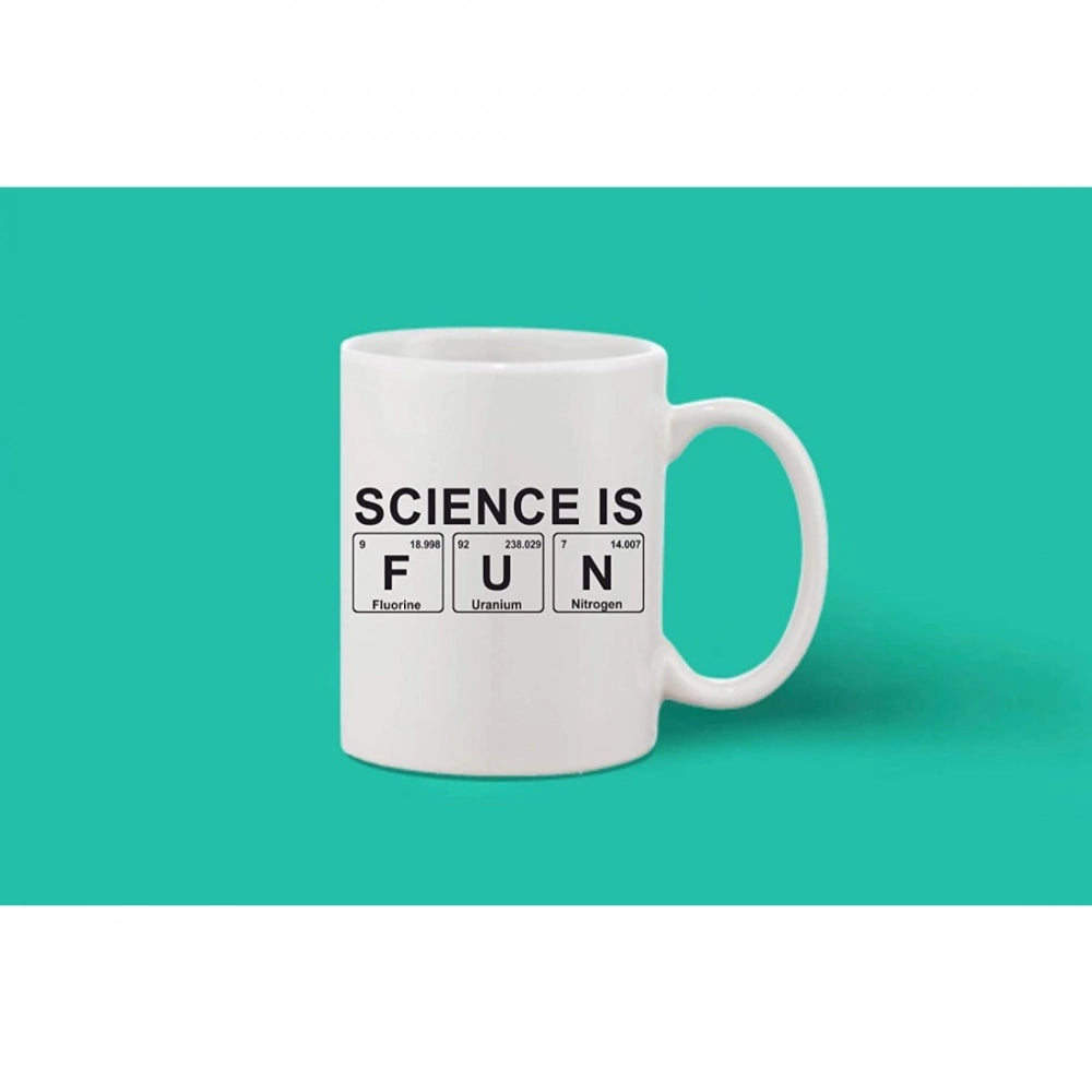Printed Ceramic Coffee Mug - 1 Pieces, White, 11Oz