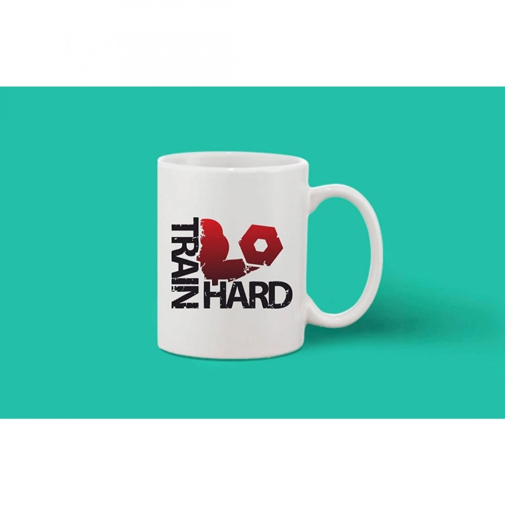 Printed Ceramic Coffee Mug - 1 Pieces, White, 11Oz