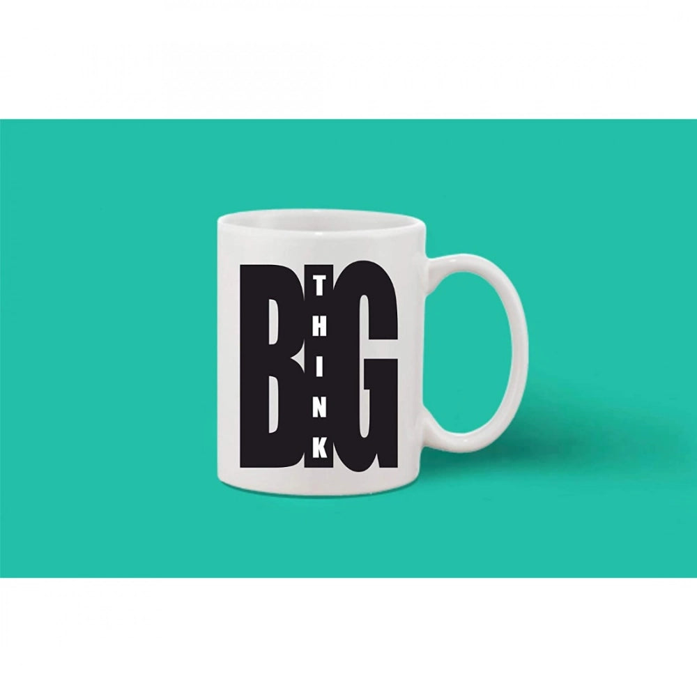 Printed Ceramic Coffee Mug - 1 Pieces, White, 11Oz