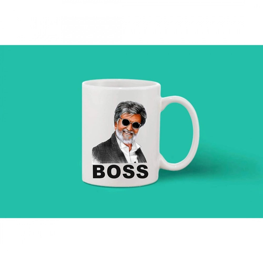 Printed Ceramic Coffee Mug - 1 Pieces, White, 11Oz