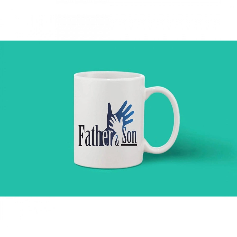Printed Ceramic Coffee Mug - 1 Pieces, White, 11Oz