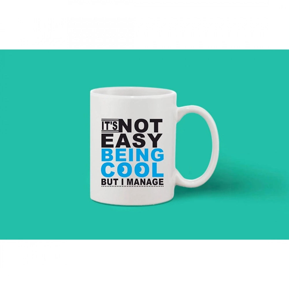 Printed Ceramic Coffee Mug - 1 Pieces, White, 11Oz