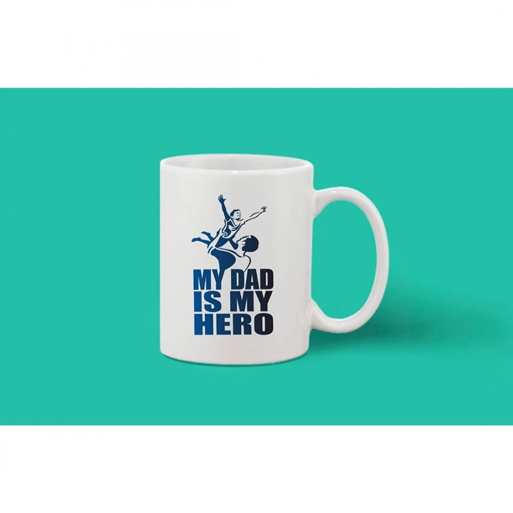 Printed Ceramic Coffee Mug - 1 Pieces, White, 11Oz