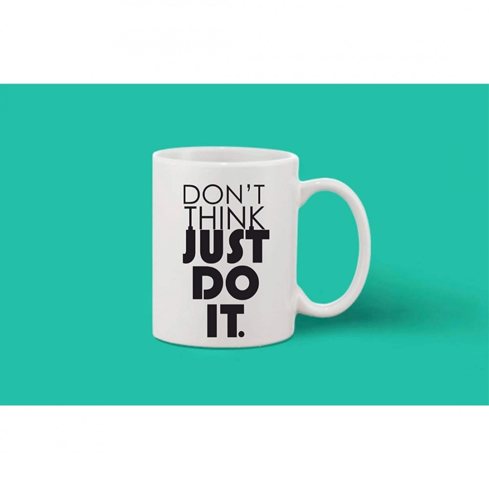 Printed Ceramic Coffee Mug - 1 Pieces, White, 11Oz