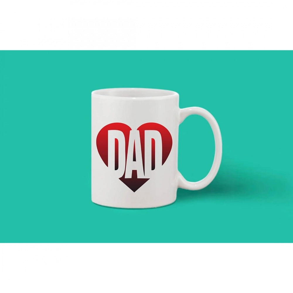 Printed Ceramic Coffee Mug - 1 Pieces, White, 11Oz