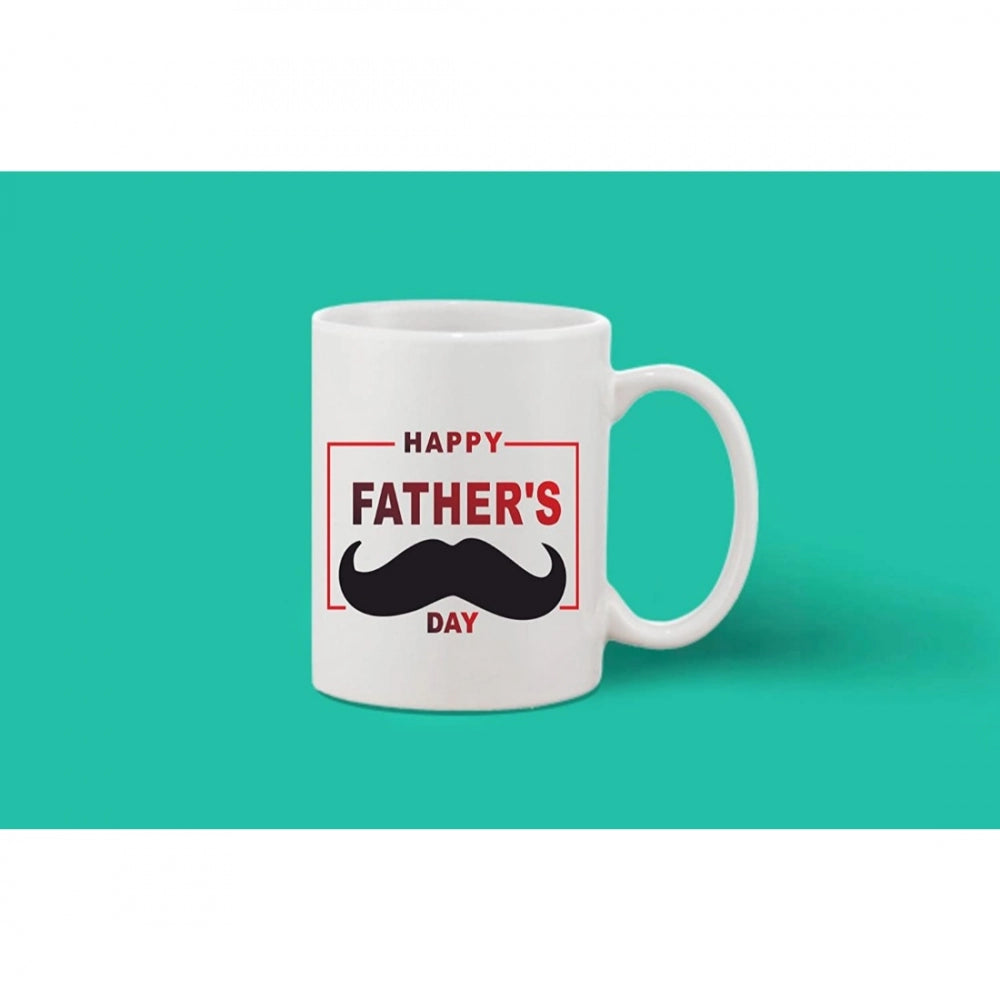 Printed Ceramic Coffee Mug - 1 Pieces, White, 11Oz