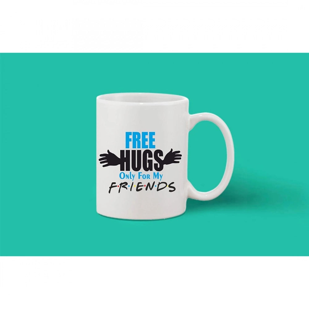 Printed Ceramic Coffee Mug - 1 Pieces, White, 11Oz