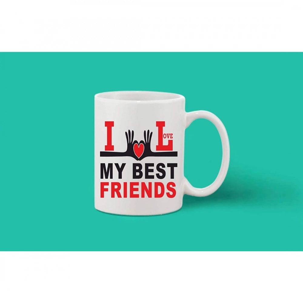 Printed Ceramic Coffee Mug - 1 Pieces, White, 11Oz