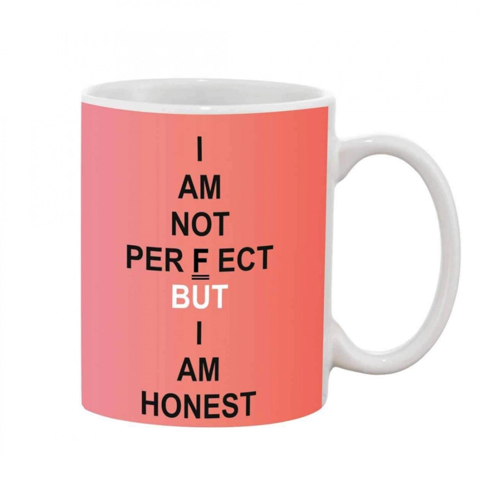 Printed Ceramic Coffee Mug - 1 Pieces, White, 11Oz
