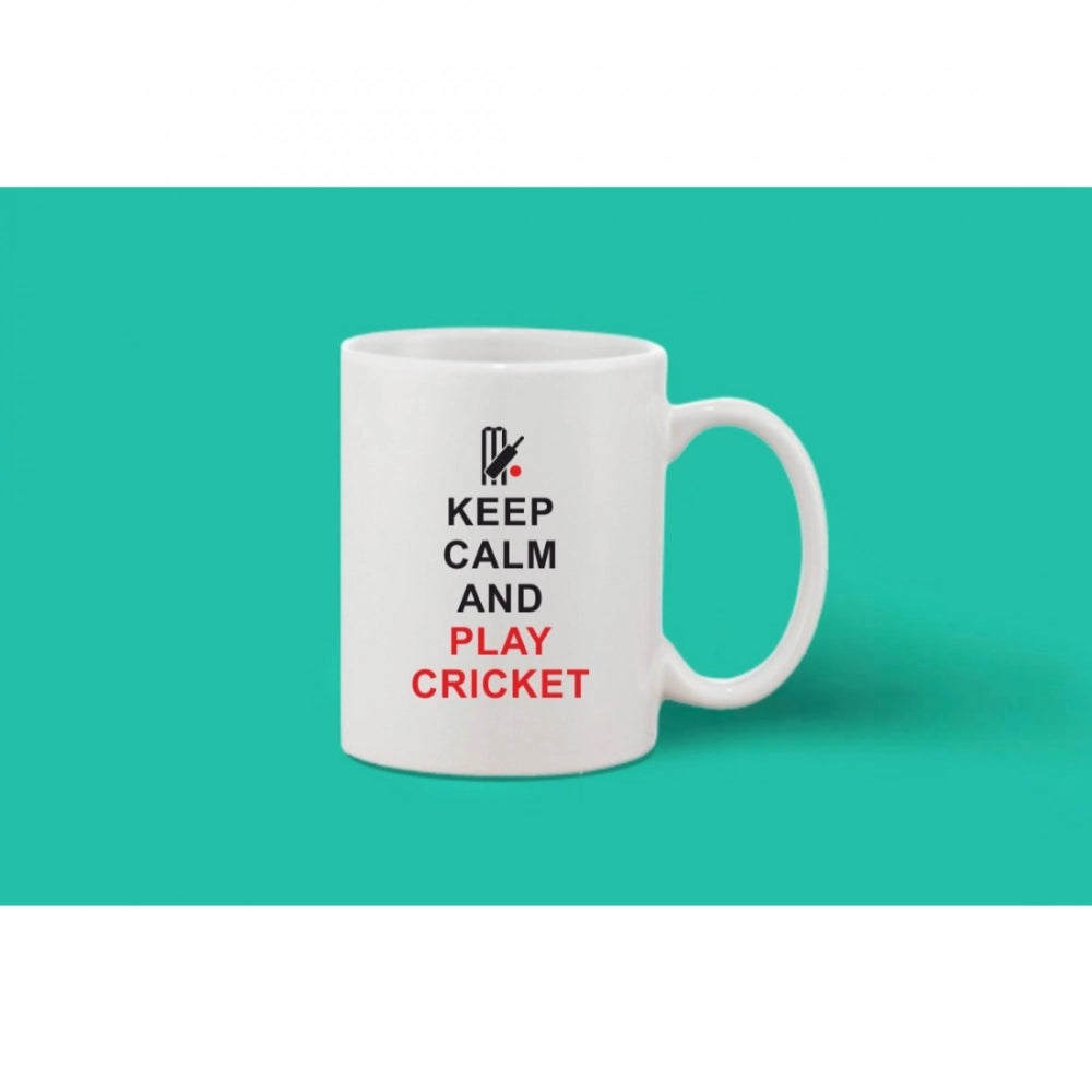 Printed Ceramic Coffee Mug - 1 Pieces, White, 11Oz