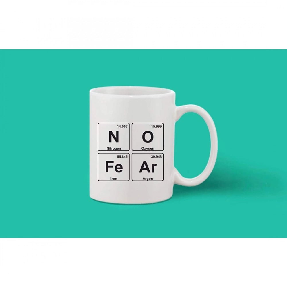 Printed Ceramic Coffee Mug - 1 Pieces, White, 11Oz