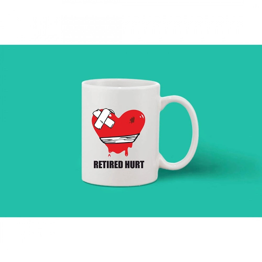Printed Ceramic Coffee Mug - 1 Pieces, White, 11Oz