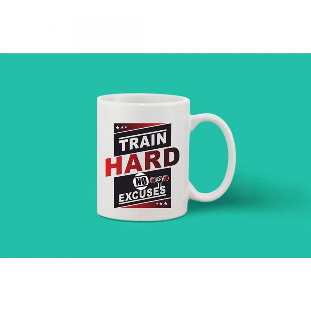 Printed Ceramic Coffee Mug - 1 Pieces, White, 11Oz