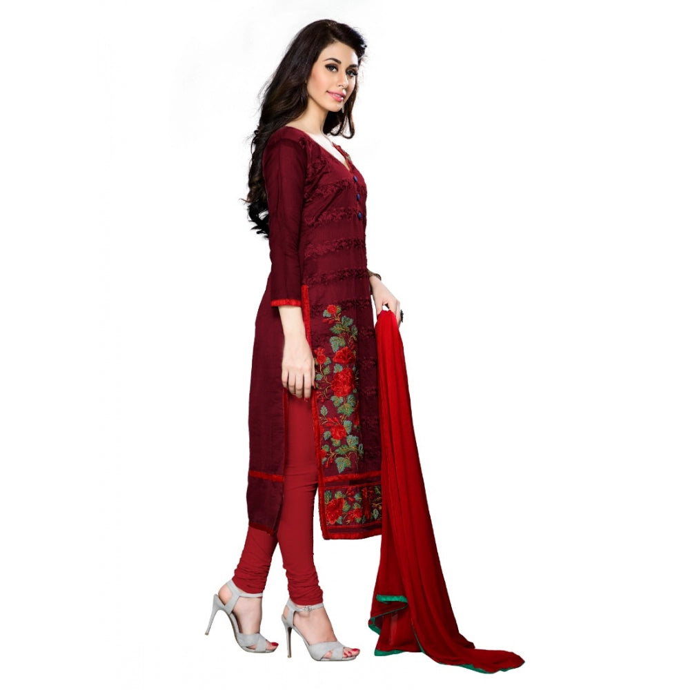 Women'S Cotton Unstitched Salwar Suit-Material With Dupatta (D