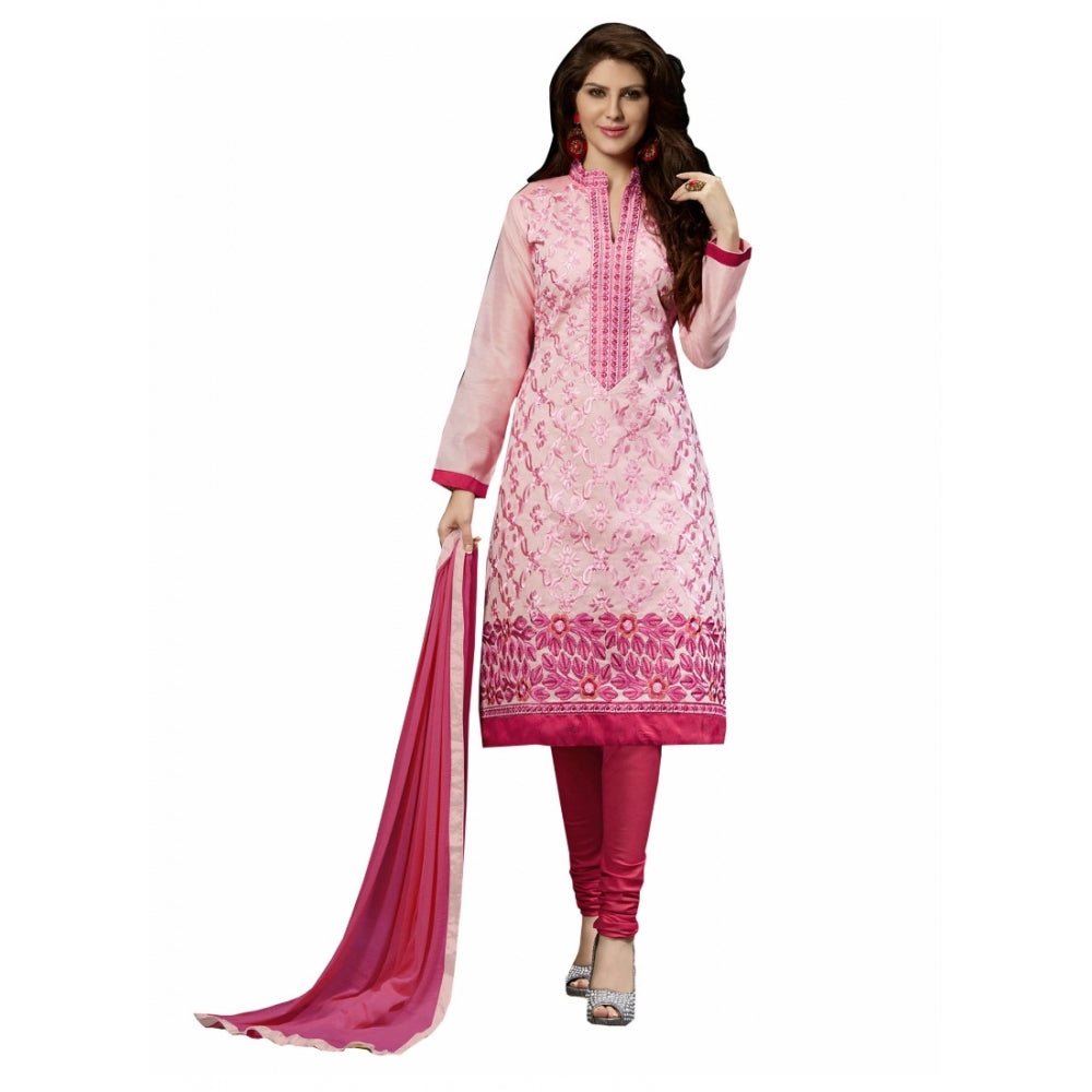 Women'S Chanderi Unstitched Salwar Suit-Material With Dupatta
