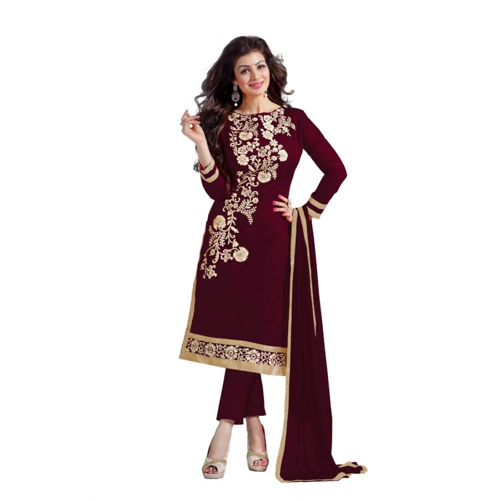Women'S Chanderi Unstitched Salwar Suit-Material With Dupatta