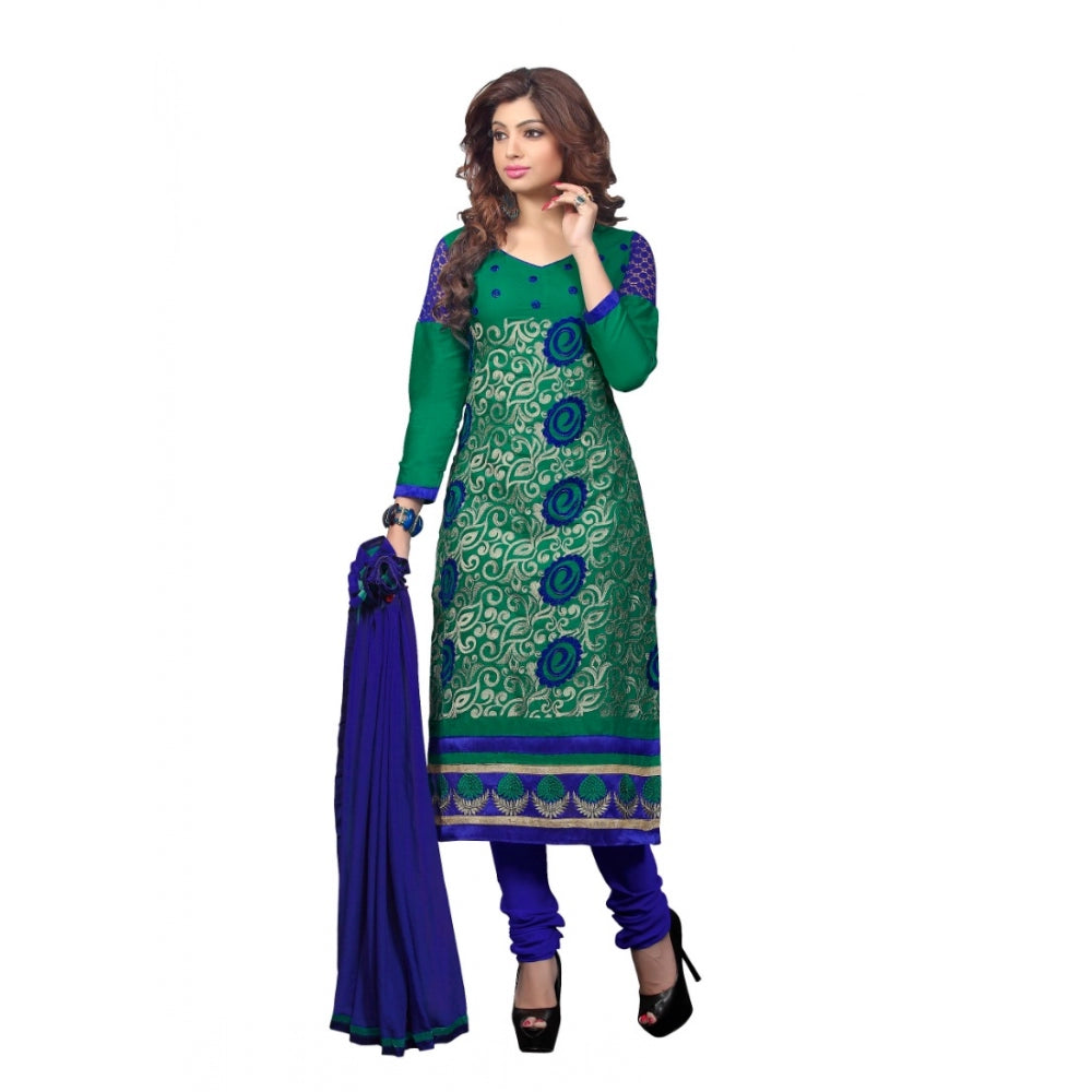 Women'S Glaze Cotton Unstitched Salwar Suit-Material With Dupa