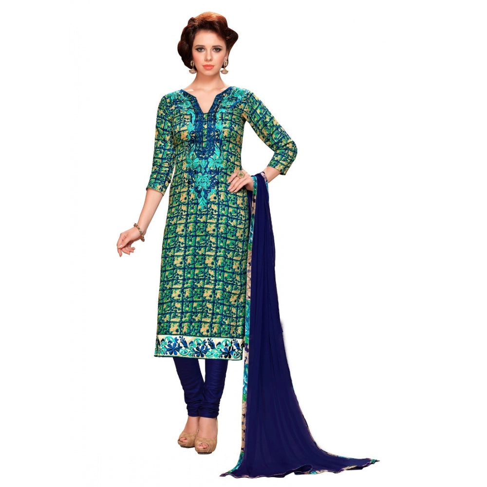 Women'S Glaze Cotton Unstitched Salwar Suit-Material With Dupa