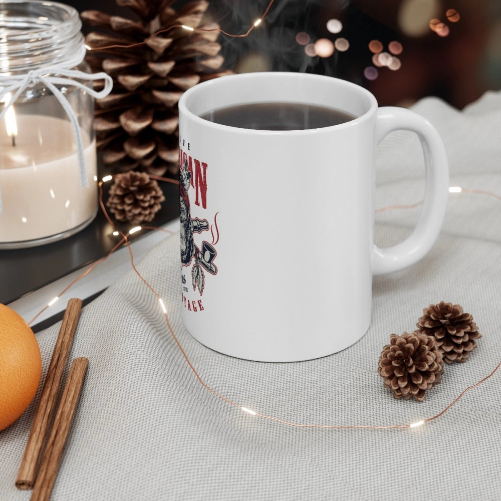 Ceramic Gorila Desing Printed Coffee Mug (Color: White, Capaci