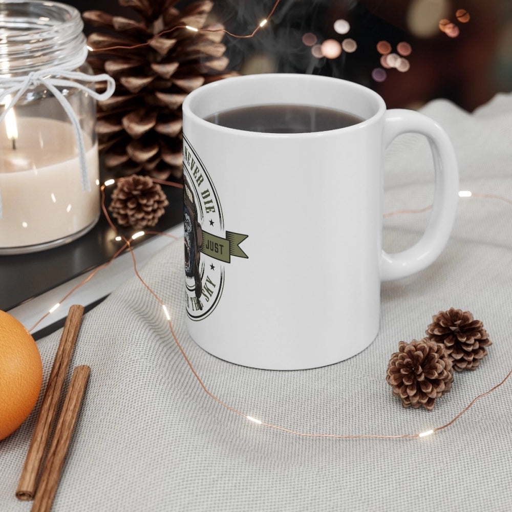 Ceramic Gorila Desing Printed Coffee Mug (Color: White, Capaci