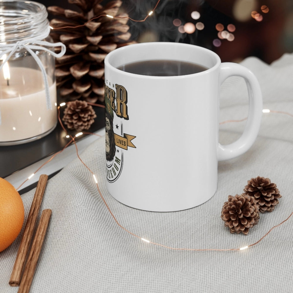 Ceramic Gorila Desing Printed Coffee Mug (Color: White, Capaci