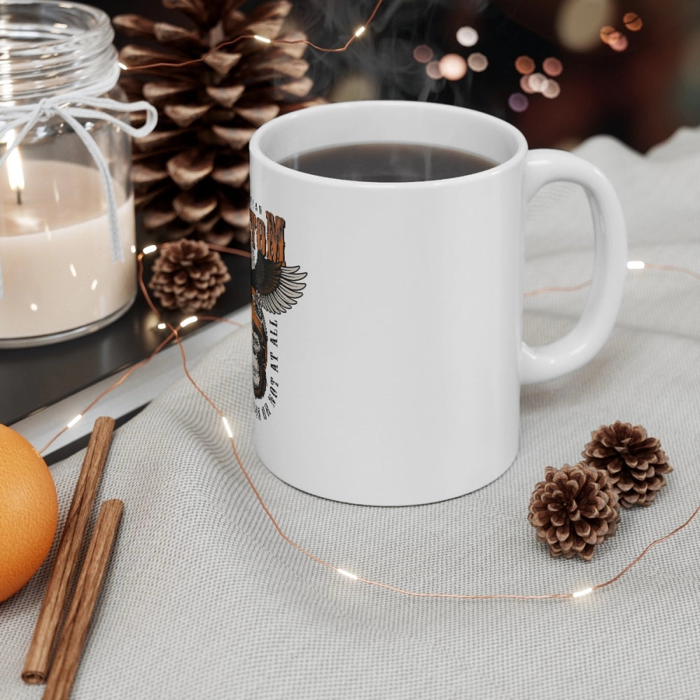 Ceramic Gorila Desing Printed Coffee Mug (Color: White, Capaci