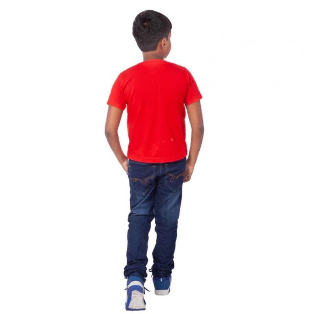 Boys Cotton Will Be Cool Half Sleeve Tshirt (Red)