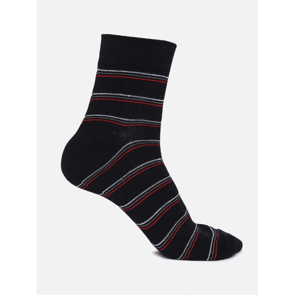 5 Pairs Men'S Casual Cotton Blended Printed Mid-Calf Length So