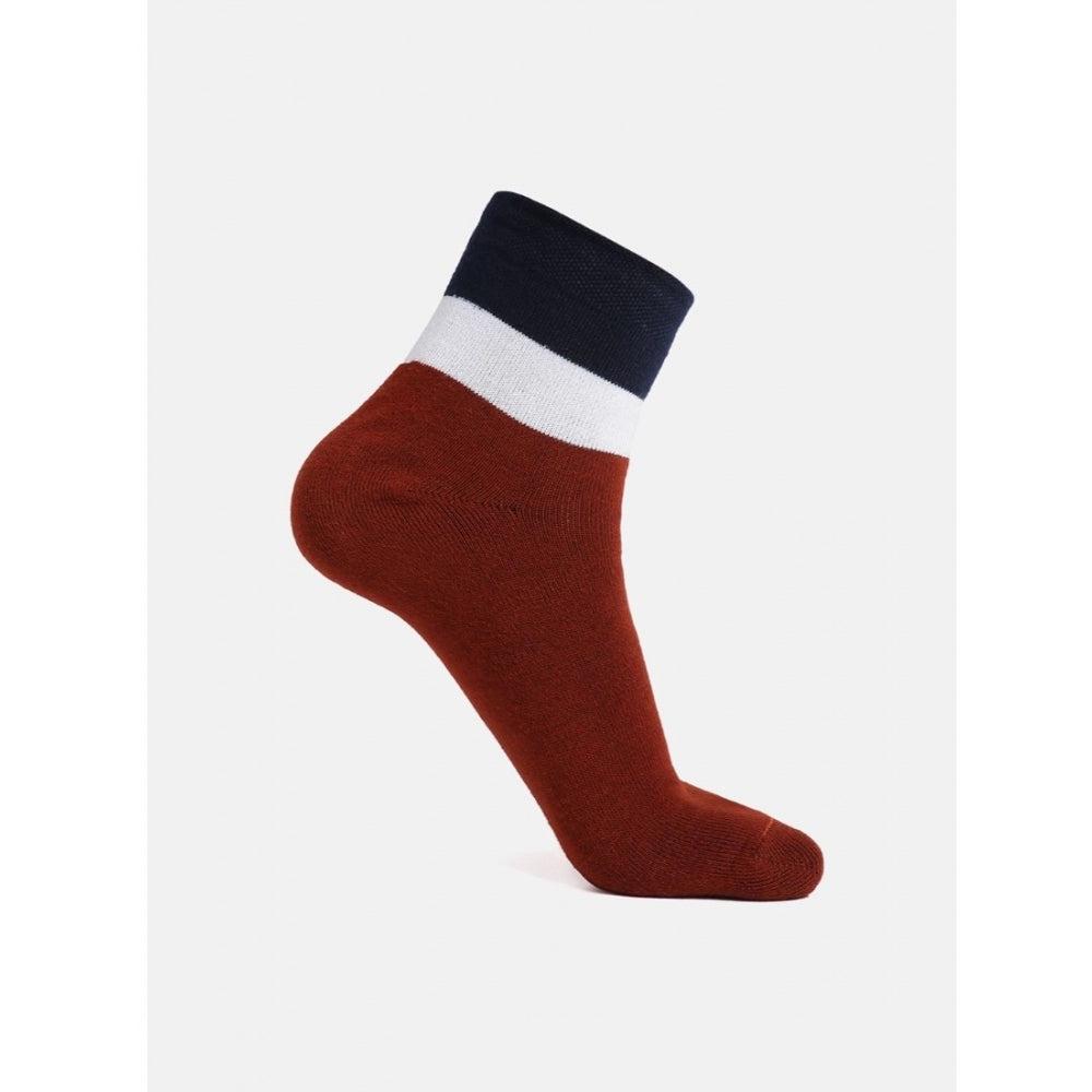 5 Pairs Men'S Casual Cotton Blended Solid Ankle Length Socks (