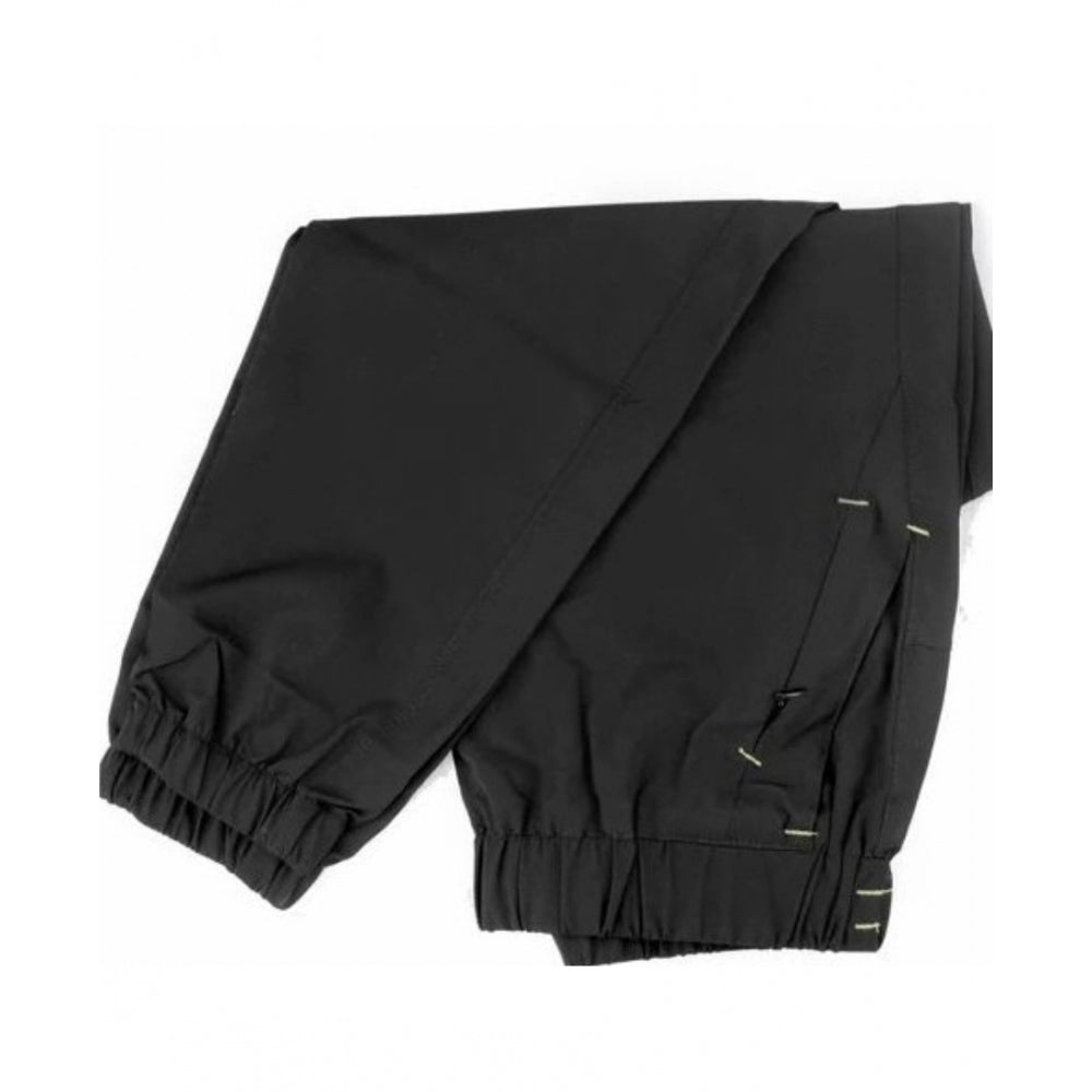 Men'S Polyster Solid Track Pant-Lower (Black)