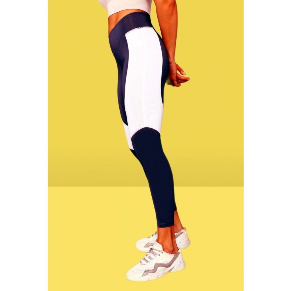 Women'S Polyster Solid Sport Leggings (Purple)