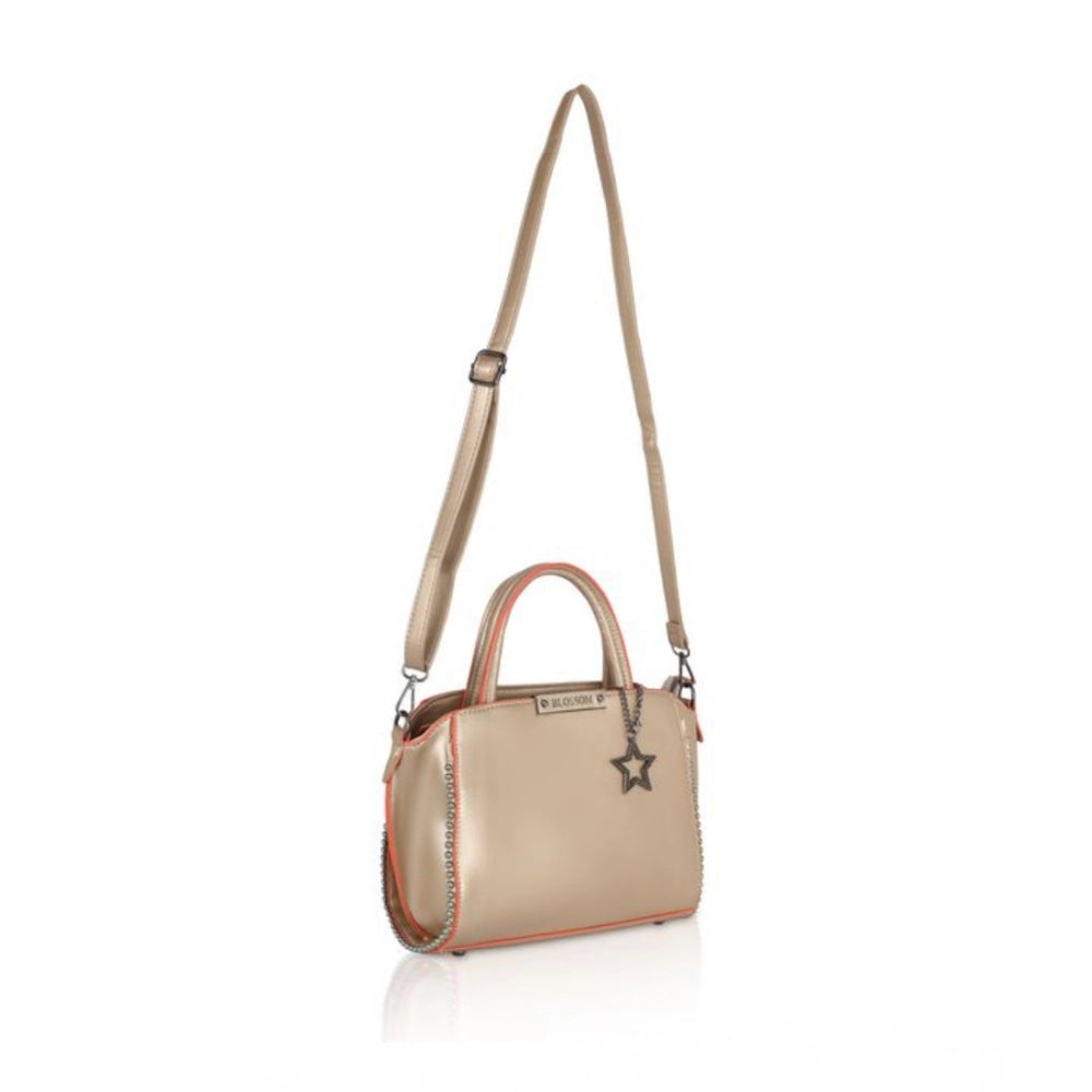 Women'S Faux Leather Metal Beads Handbag (Gold)