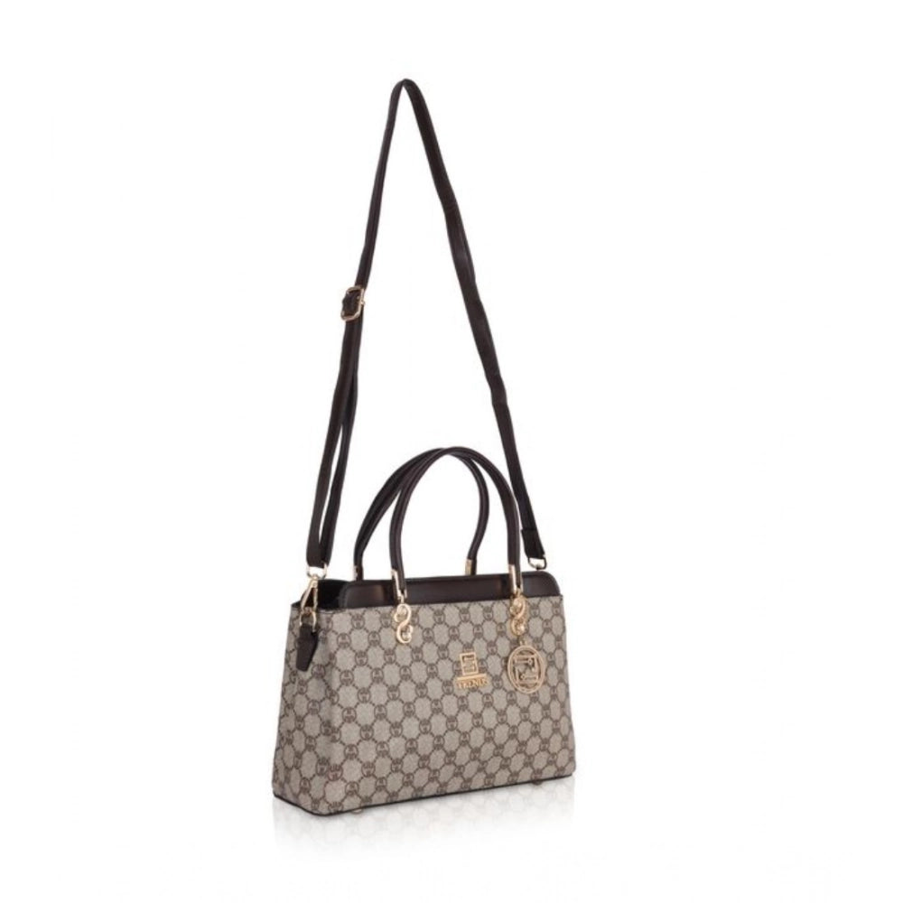 Women'S Faux Leather Printed Handbag (Coffee)