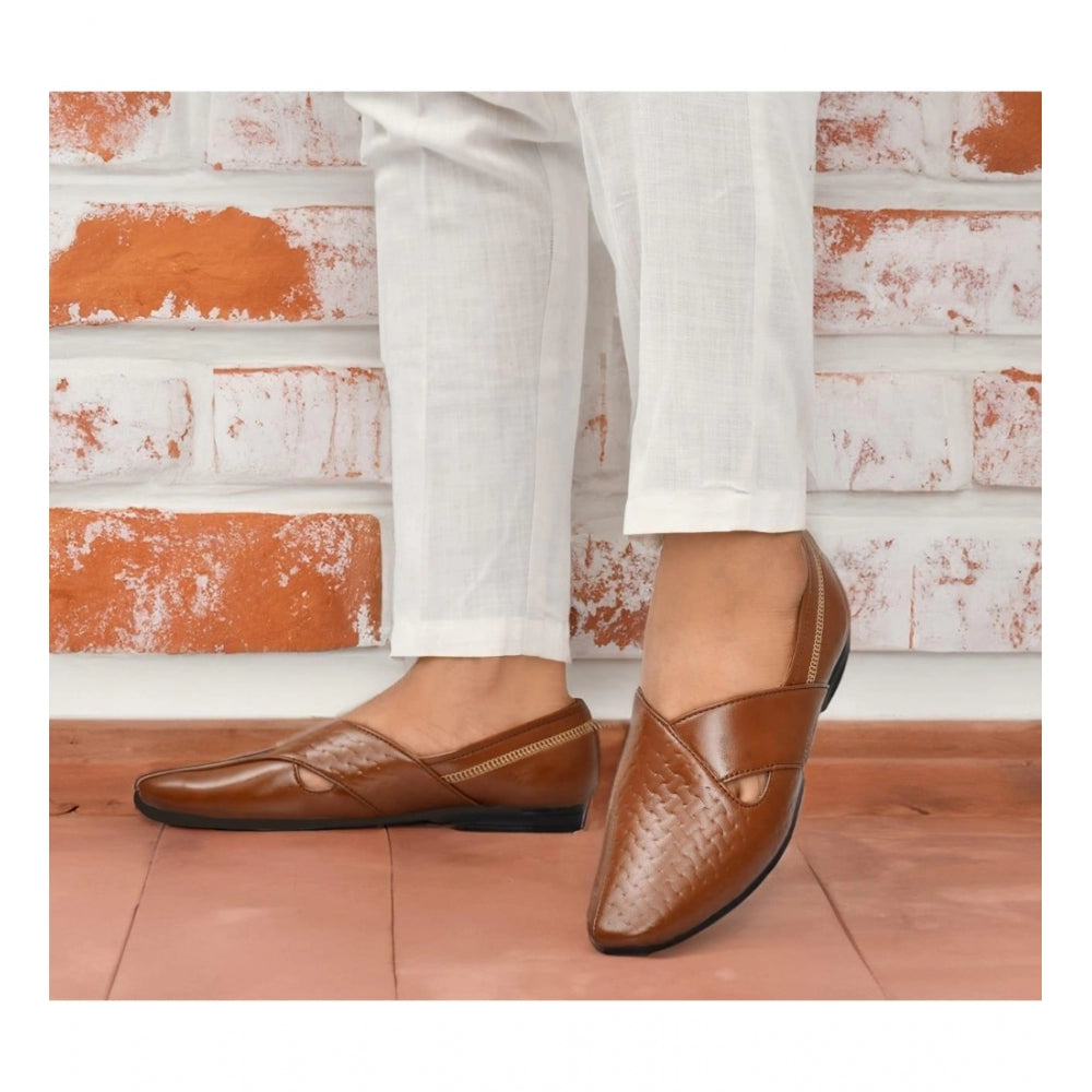 Men'S Faux Leather Formal Shoes (Tan)
