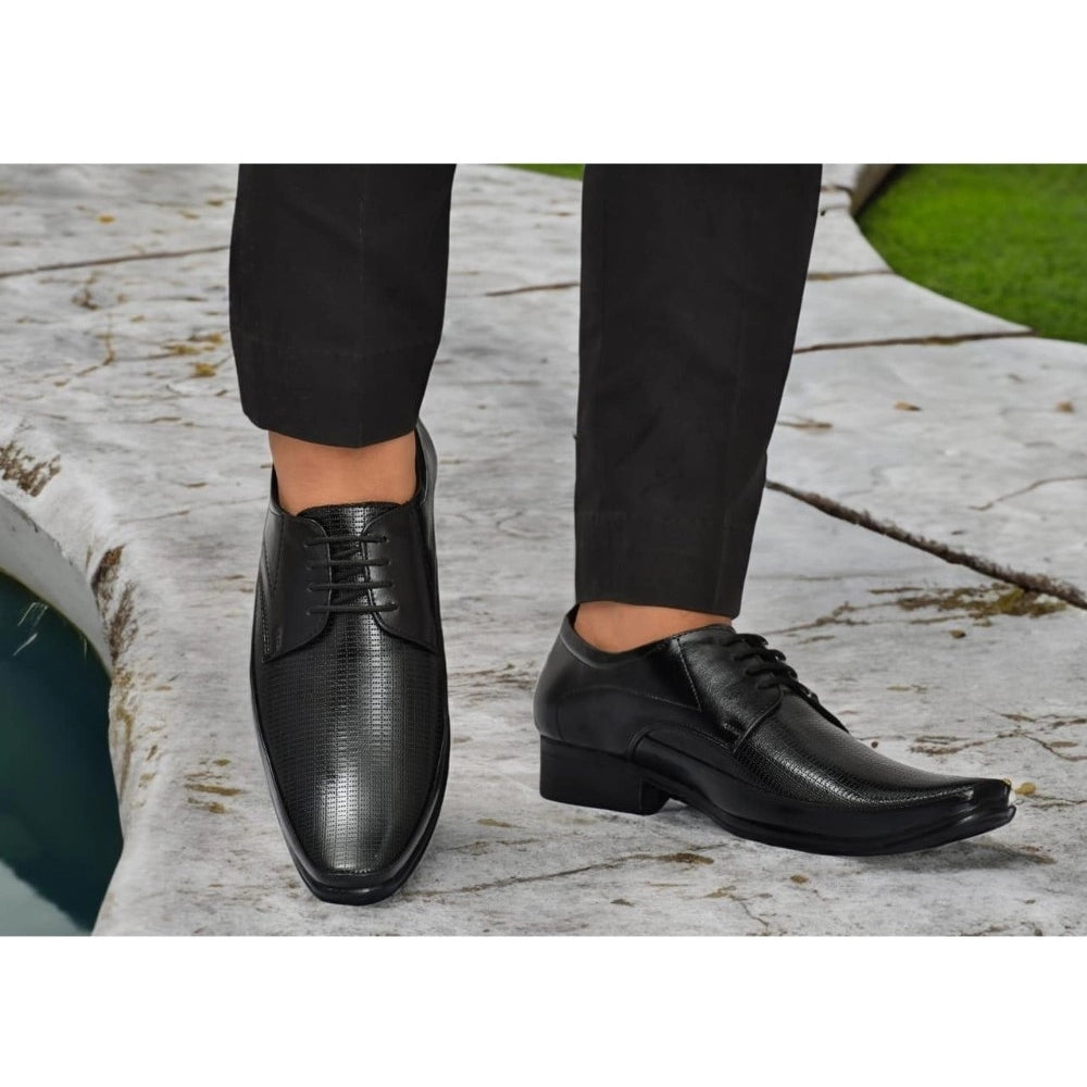 Men'S Faux Leather Formal Shoes (Black)