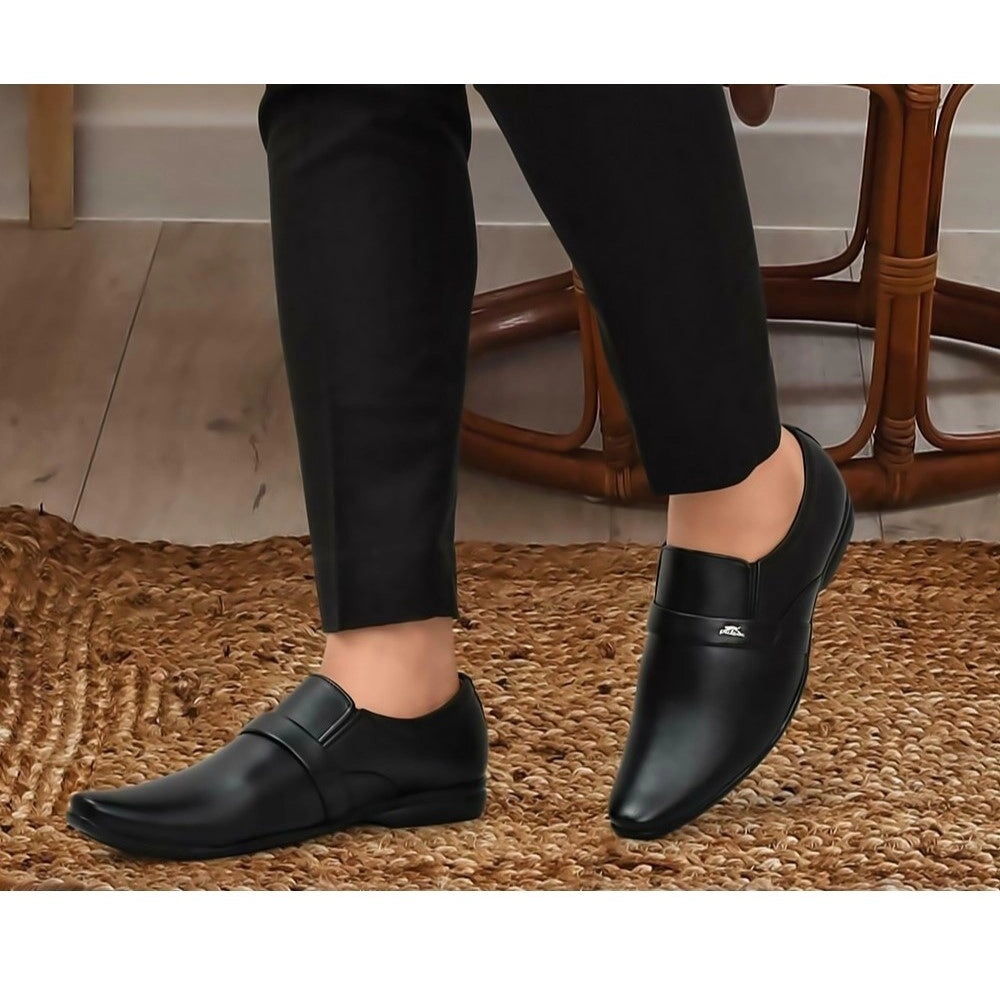 Men'S Faux Leather Formal Shoes (Black)