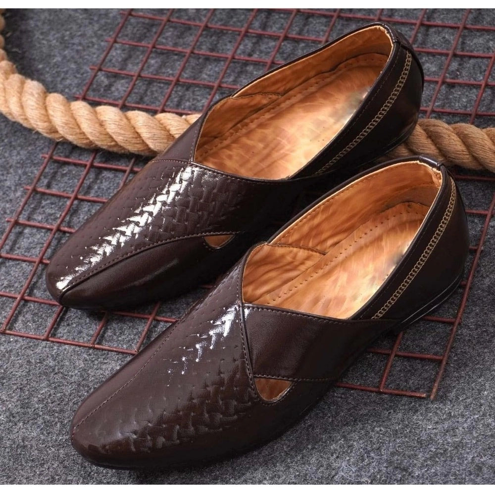 Men'S Faux Leather Formal Shoes (Brown)