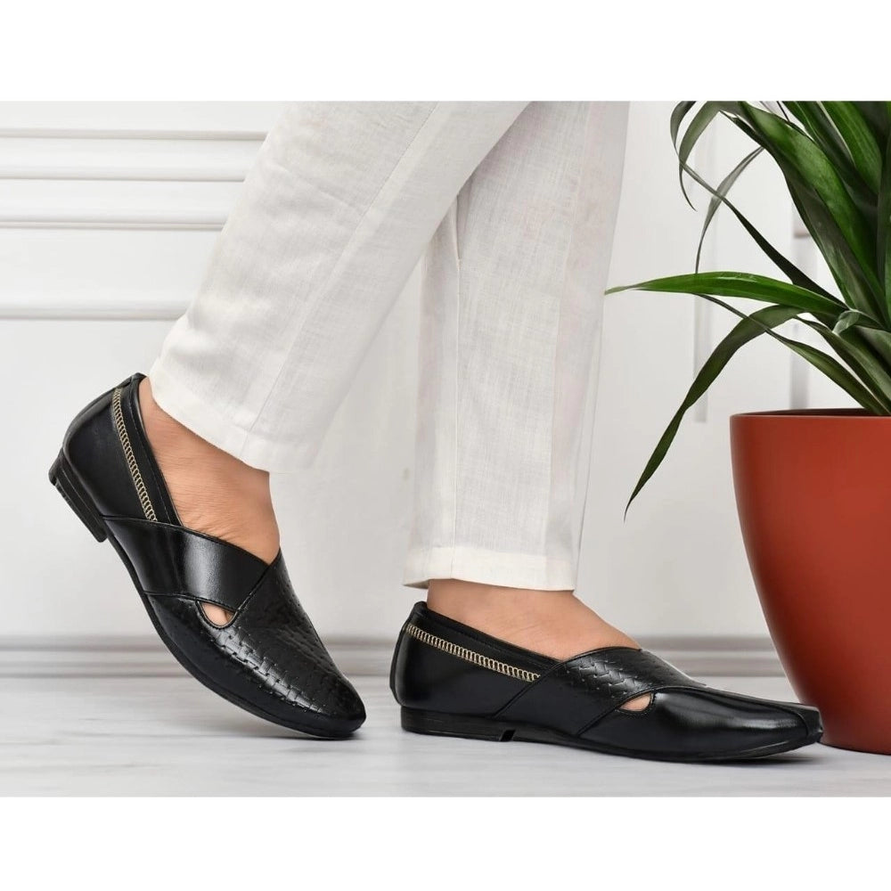 Men'S Faux Leather Formal Shoes (Black)
