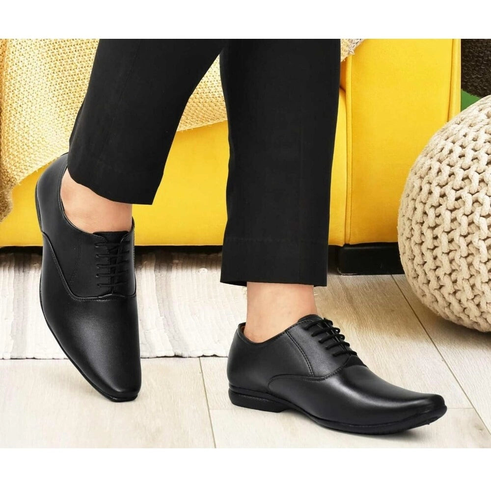 Men'S Faux Leather Formal Shoes (Black)