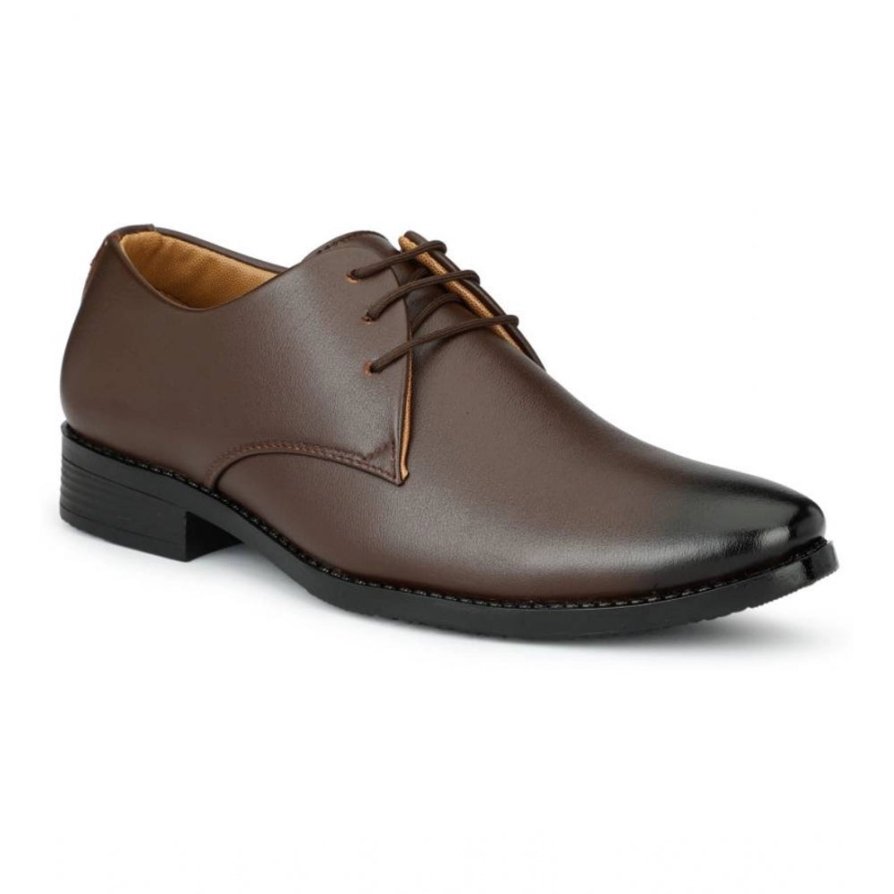 Men'S Faux Leather Formal Shoes (Brown)