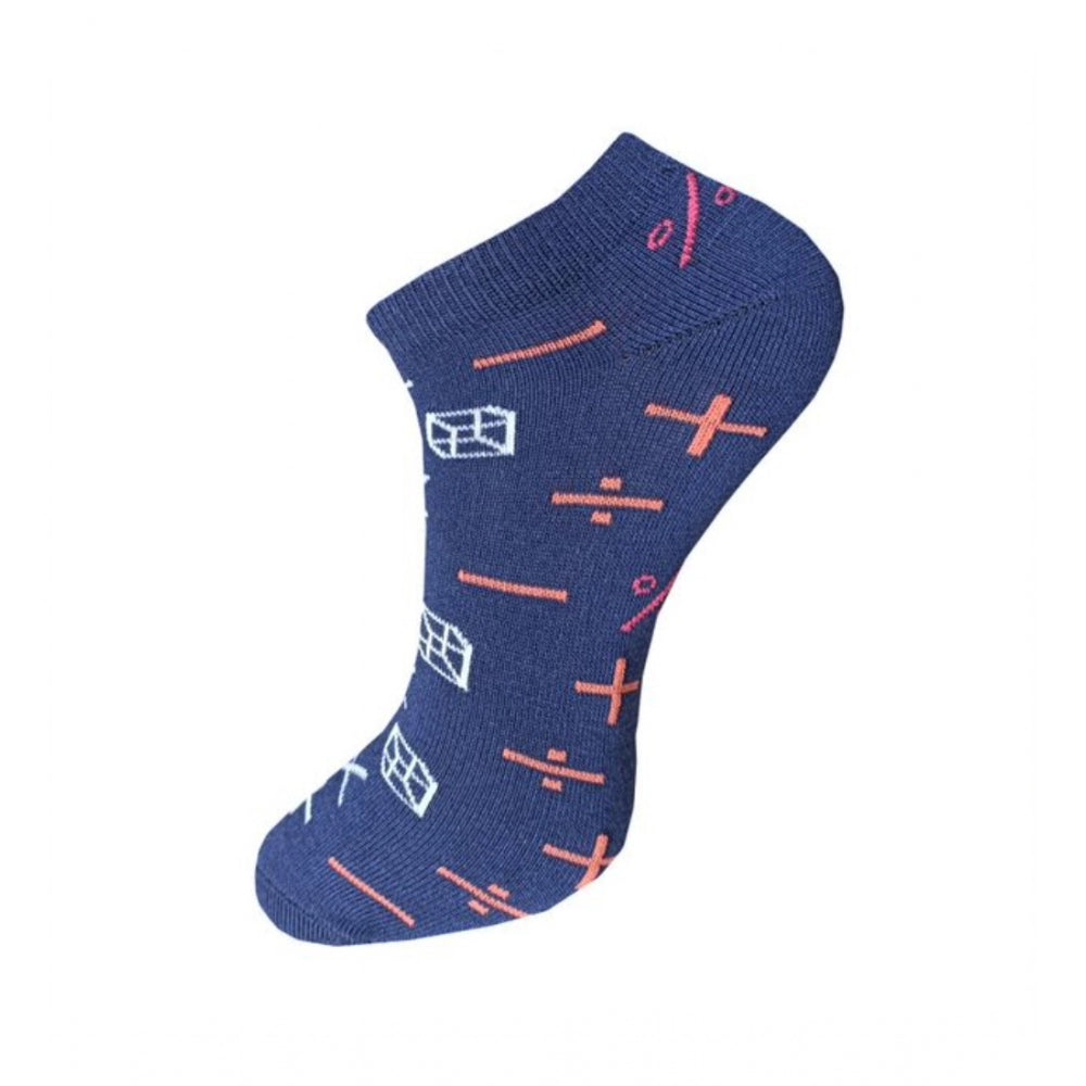3_Pair Set Unisex Casual Cotton Printed Ankle Length Socks (Mu