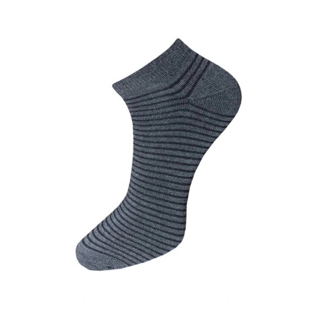 3_Pair Set Unisex Casual Cotton Striped Ankle Length Socks (Mu
